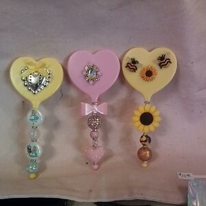 Kids Heart-Shaped Decorative Mirror - Pink & Yellow